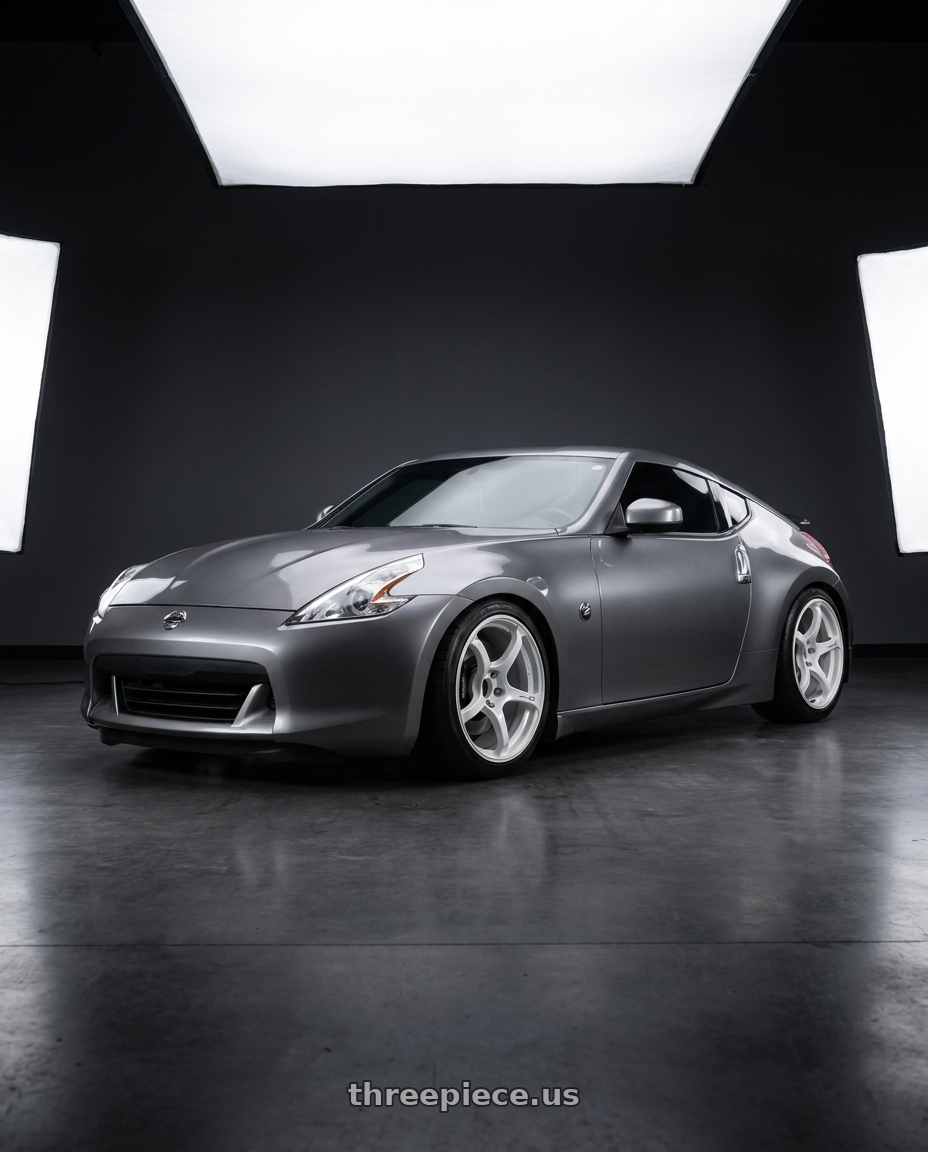 2009 Nissan 370z with Advan Racing RG-4 5x114.3 18x10.5 +15 RACING WHITE METALLIC & RING wheels