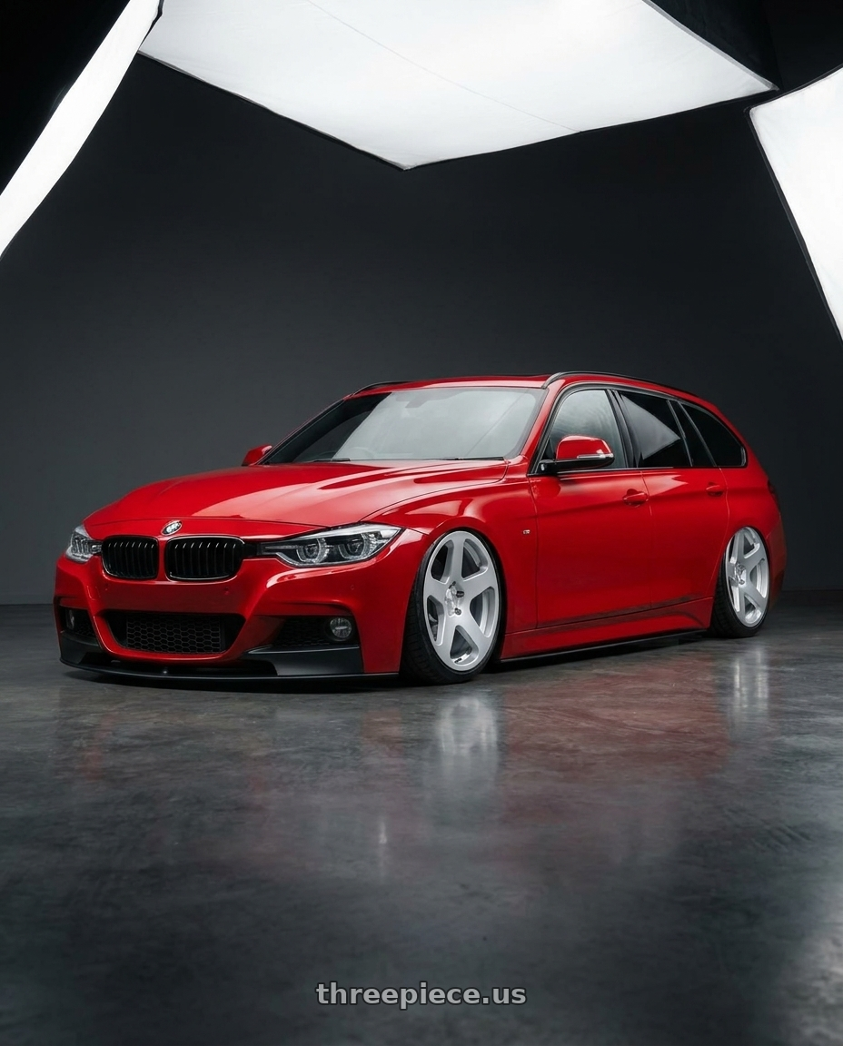 2016 BMW 335D touring with Rotiform RC200 NUE 5X120 20x10 +40 GLOSS SILVER wheels