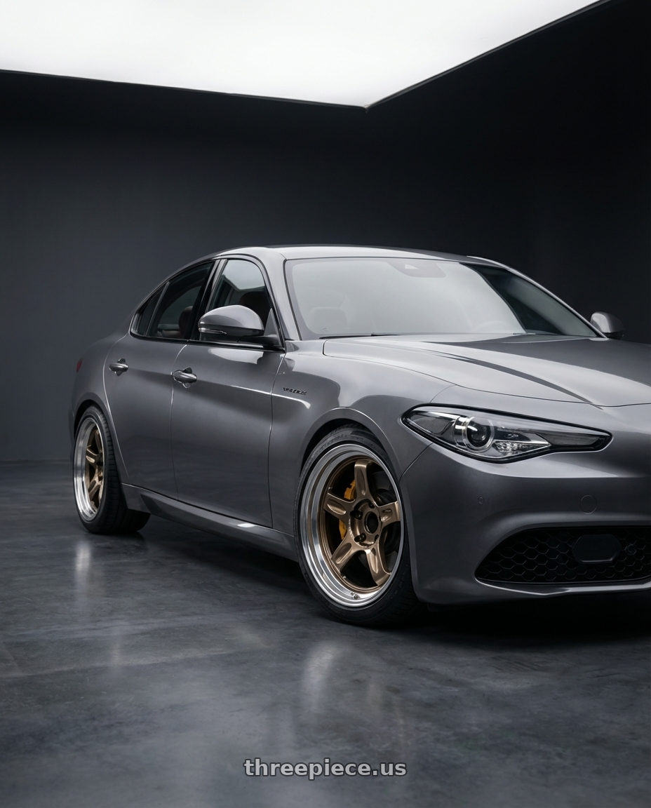 2022 alfa romeo giulia with Volk Racing 21C SPEC-SR 5x114.3 18x9.5 +20 SHINING BRONZE METAL wheels