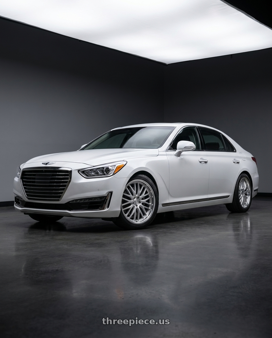 2018 genesis g90 ultimate with V�xx Masi 5x114.3 20x9+35 Silver Mirror Mach Lip wheels