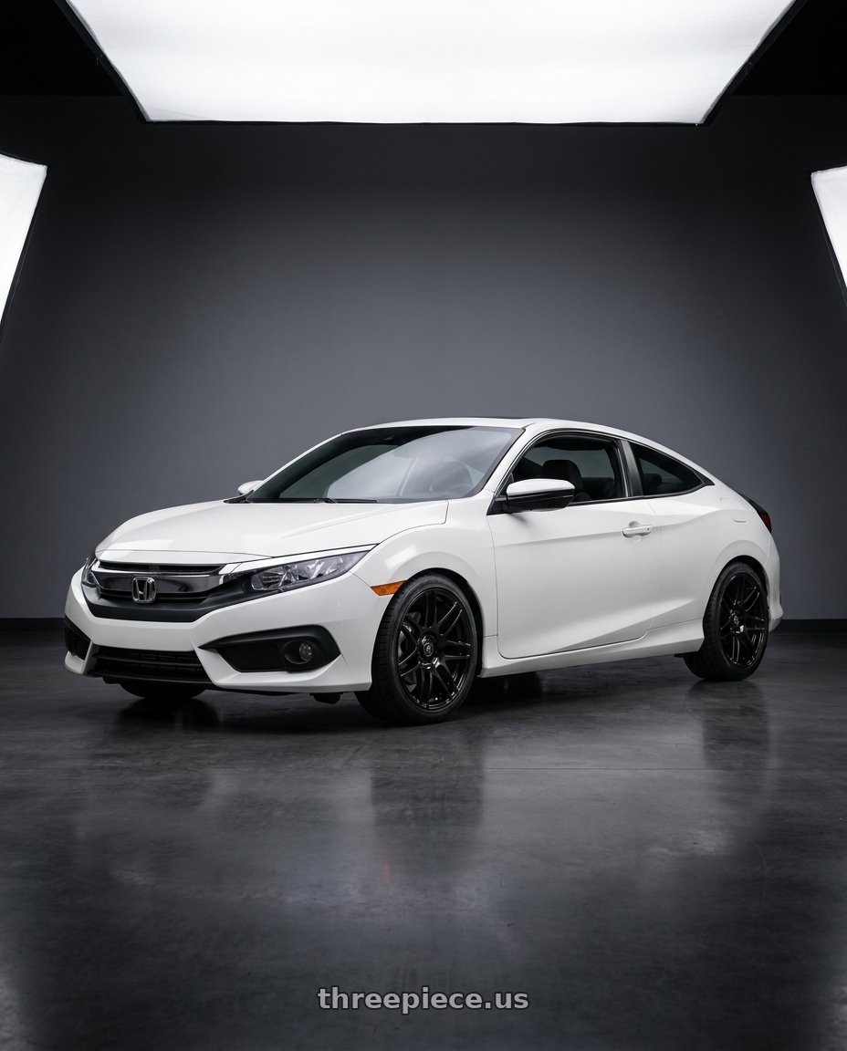 2017 Honda Civic with Forgestar F14 5x114.3 19x11 +26 Gloss Black wheels