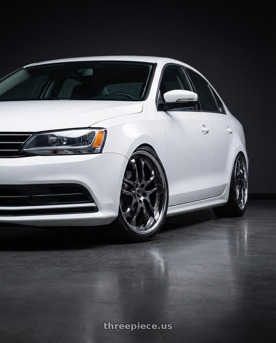2015 Volkswagen Jetta TDI S with Ssr Agle Minerva 5x114.3 19x8.5+55 SL Disk Super Black Coat wheels