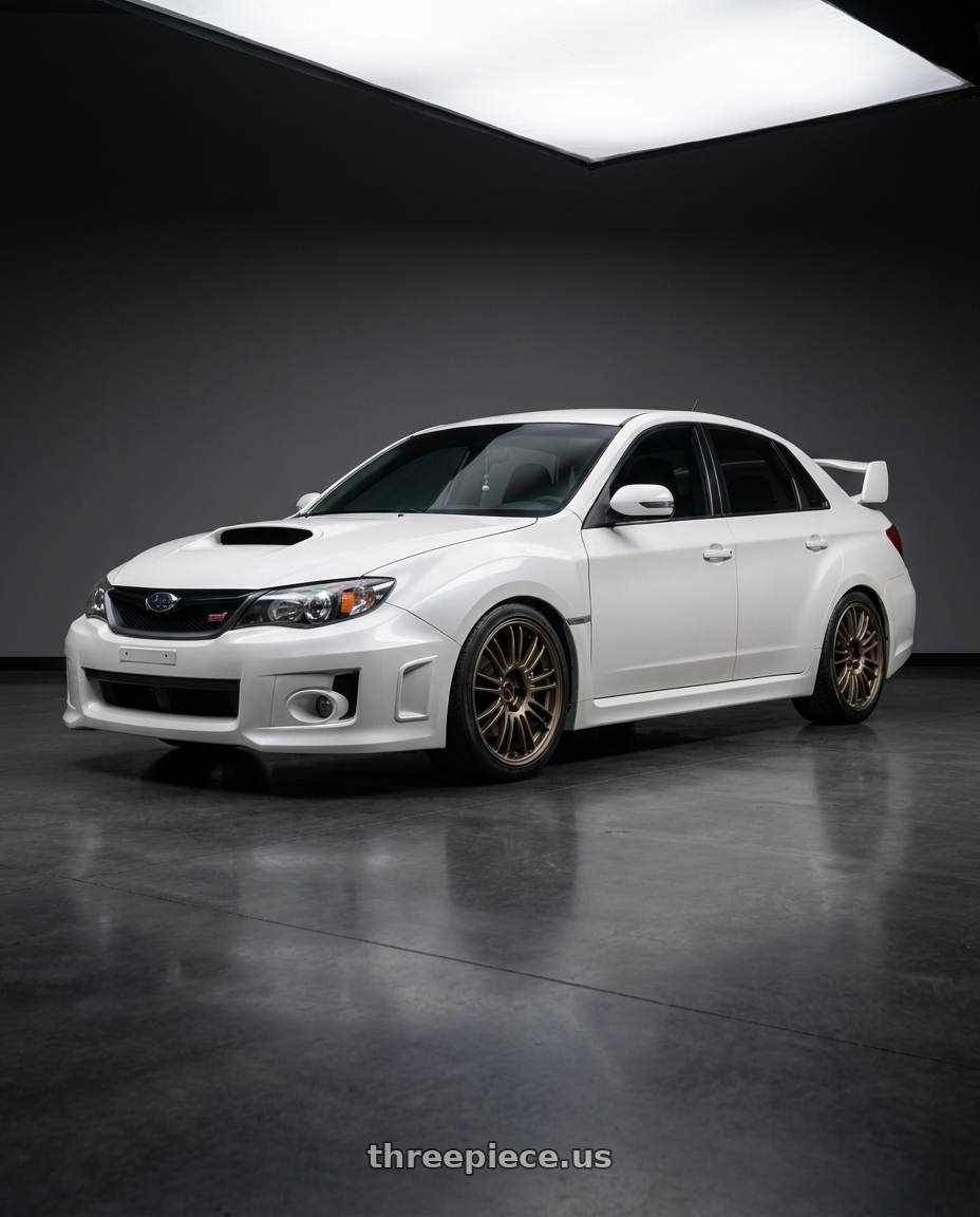 2011 sti sedan with Work Emotion D9r 5x114.3 19x8.5 +38 Matte Bronze wheels