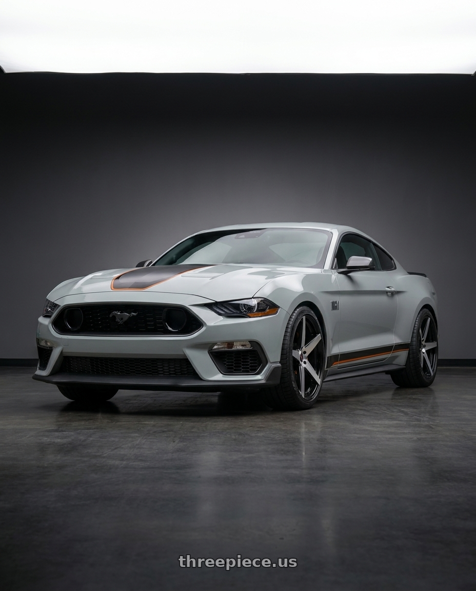 2021 Ford Mustang Mach 1 with MARQUEE WHEELS M1001 5x114.3 20x9+33 BLACK / MACHINE wheels