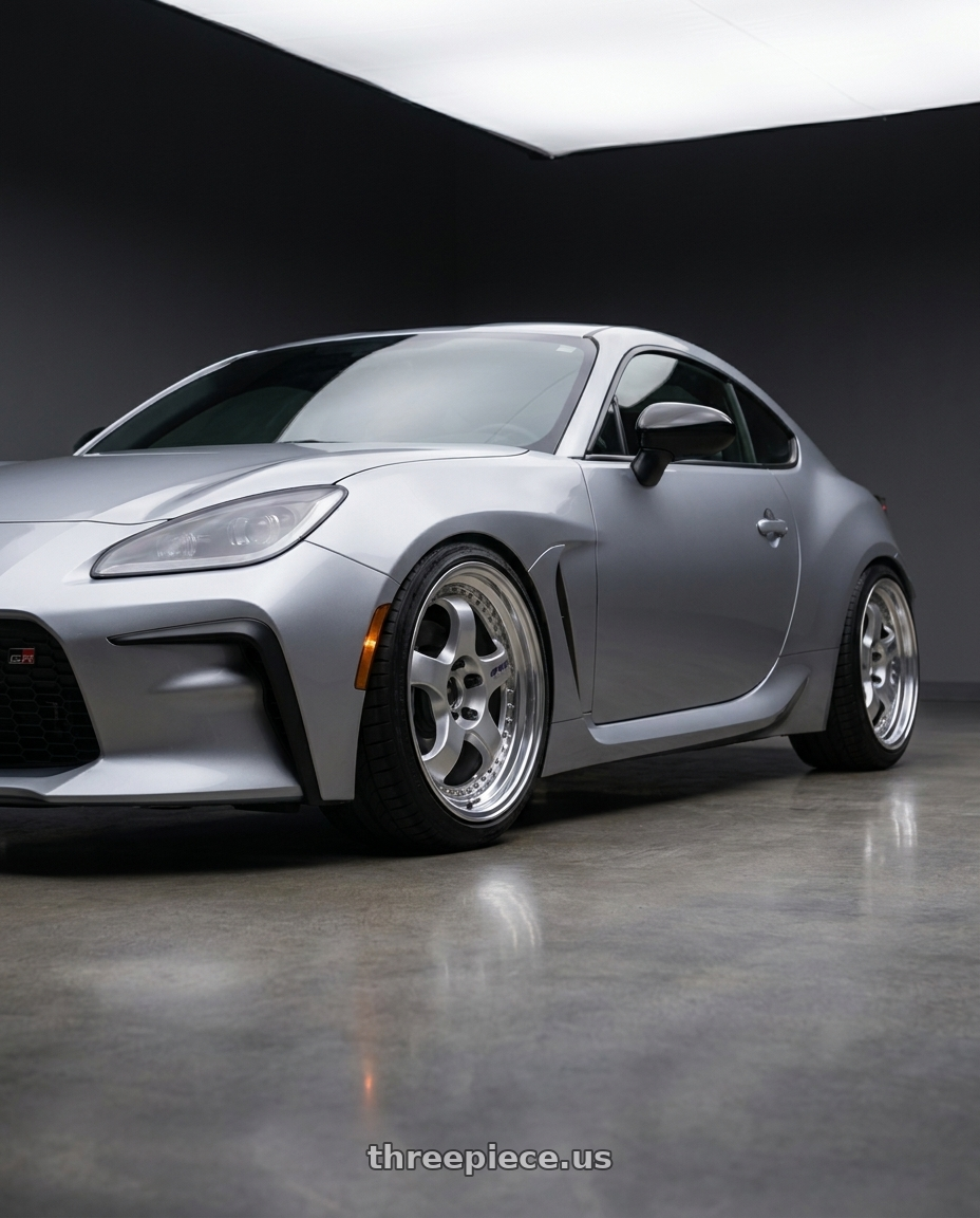 2022 Toyota GR86 with Work Meister S1 3P 5x100 18x7.5+48 L Disk Silver wheels