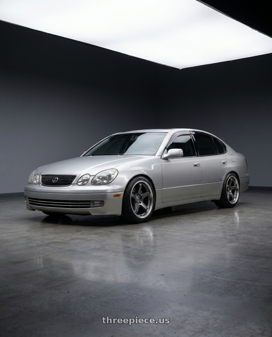 2001 Lexus GS300 with KATANA RACING HR05 5x114.3 18x9.5 +38 Gloss Gunmetal M Lip wheels