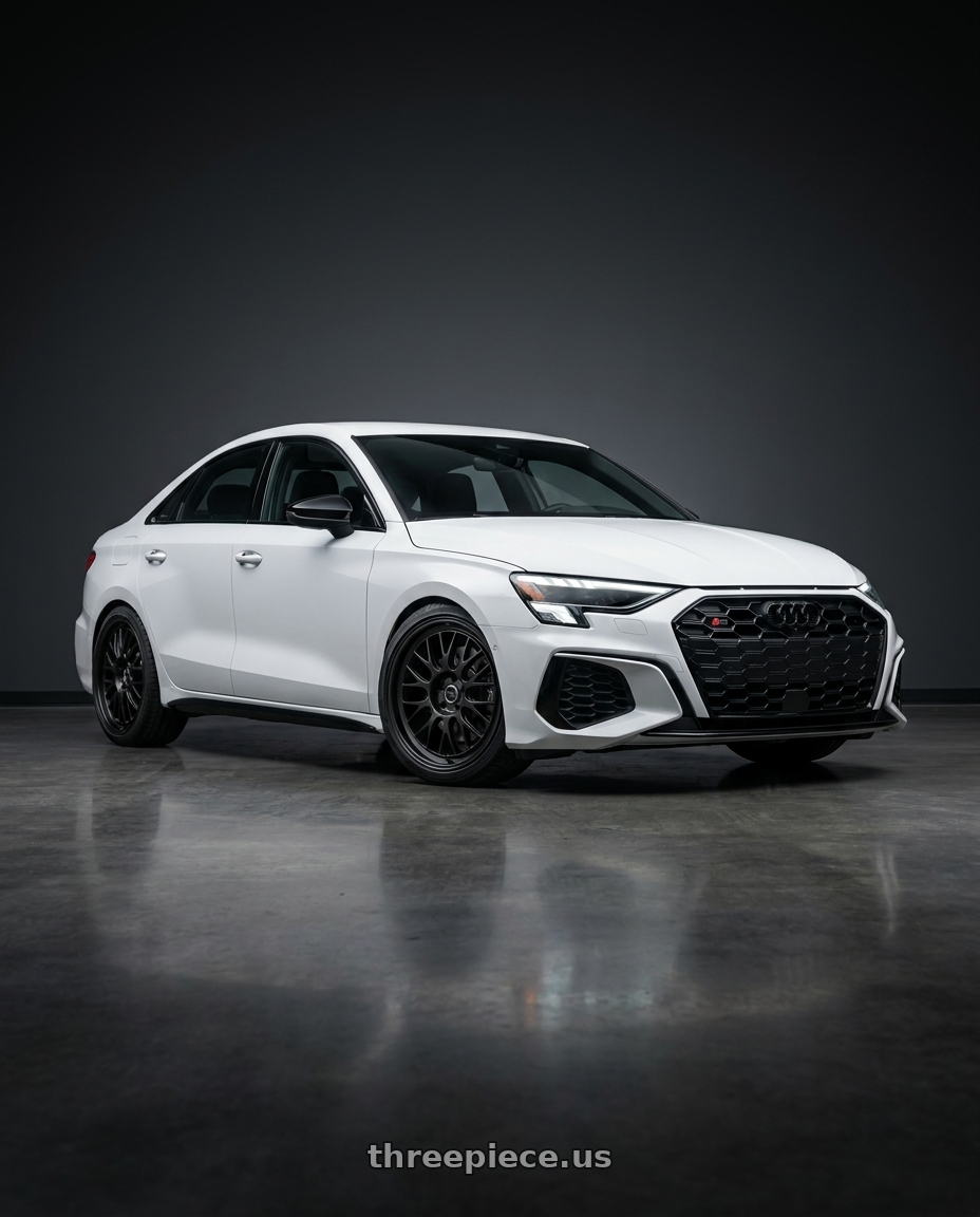2024 Audi S3 8Y with fifteen52 HOLESHOT 5x112 19x8.5 +45 ASPHALT BLACK (SATIN BLACK) wheels