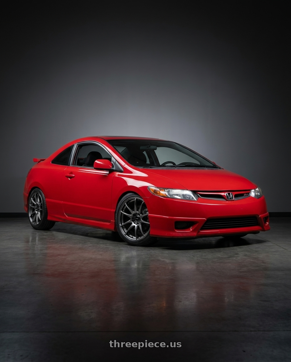 2008 Honda civic si with Vors TR4 5x114.3 17x8  +35 Hyper Black wheels