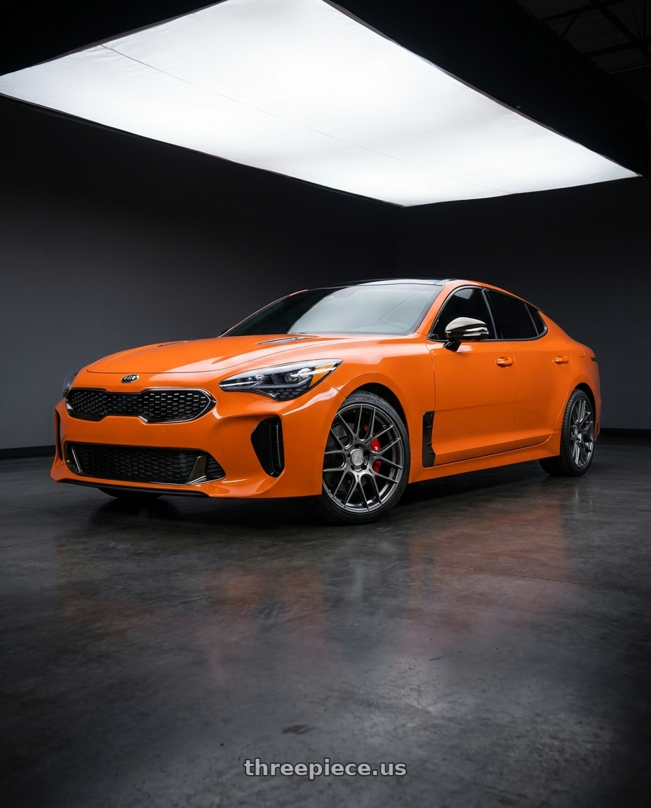 2019 KIA stinger gts  with Aodhan AH-X 5x114.3 19x8.5 +35 Hyper Black wheels