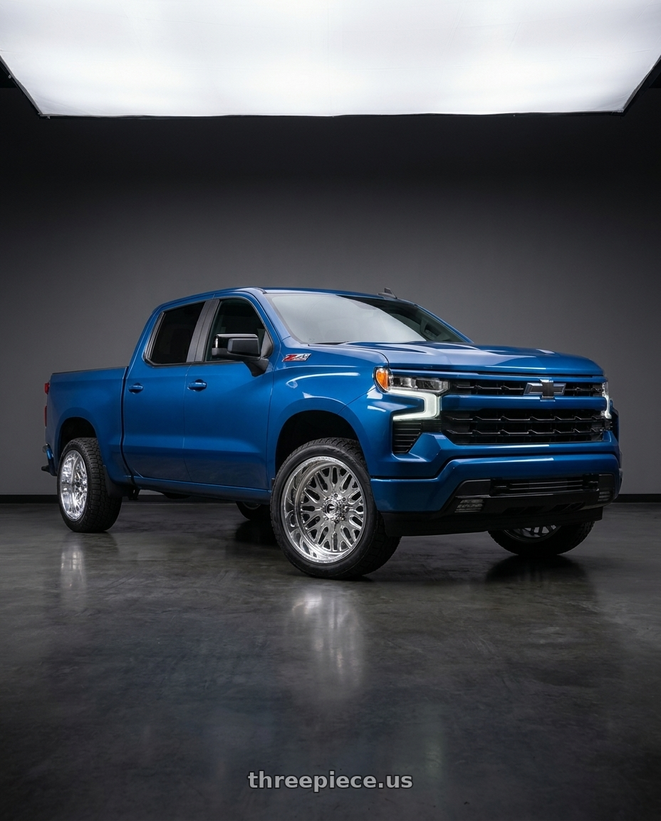 2023 chevy 1500 with Fuel Forged FF109 5x150 22x10 -25 POLISHED wheels