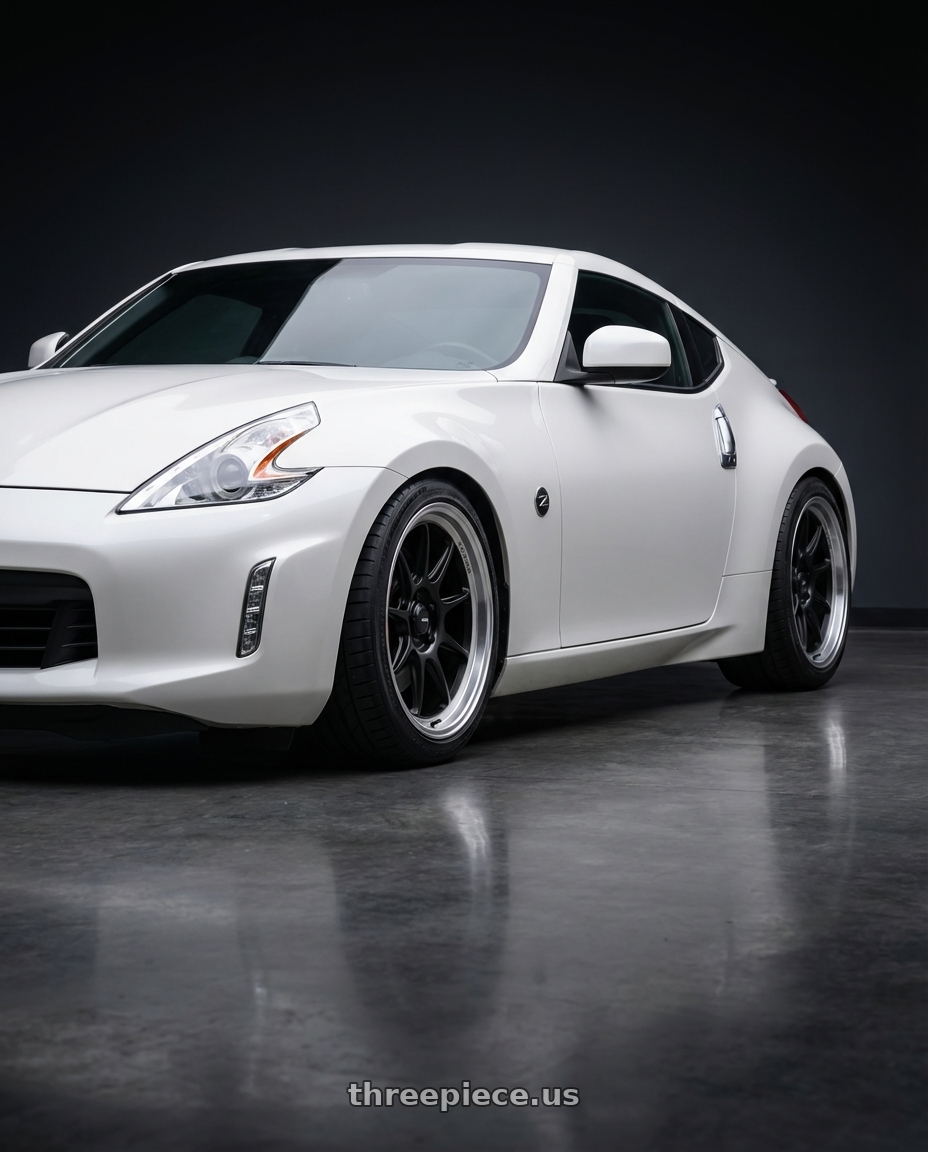 2019 Nissan 370Z with Konig Countergram 5x114.3 19x9.5+25 Matte Black / Matte Machined Lip wheels