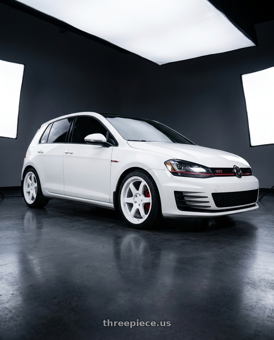 2017 Volkswagen Gti White Performance with 9six9 SIX-1 5x112 18X8.5 +35 Competition White wheels