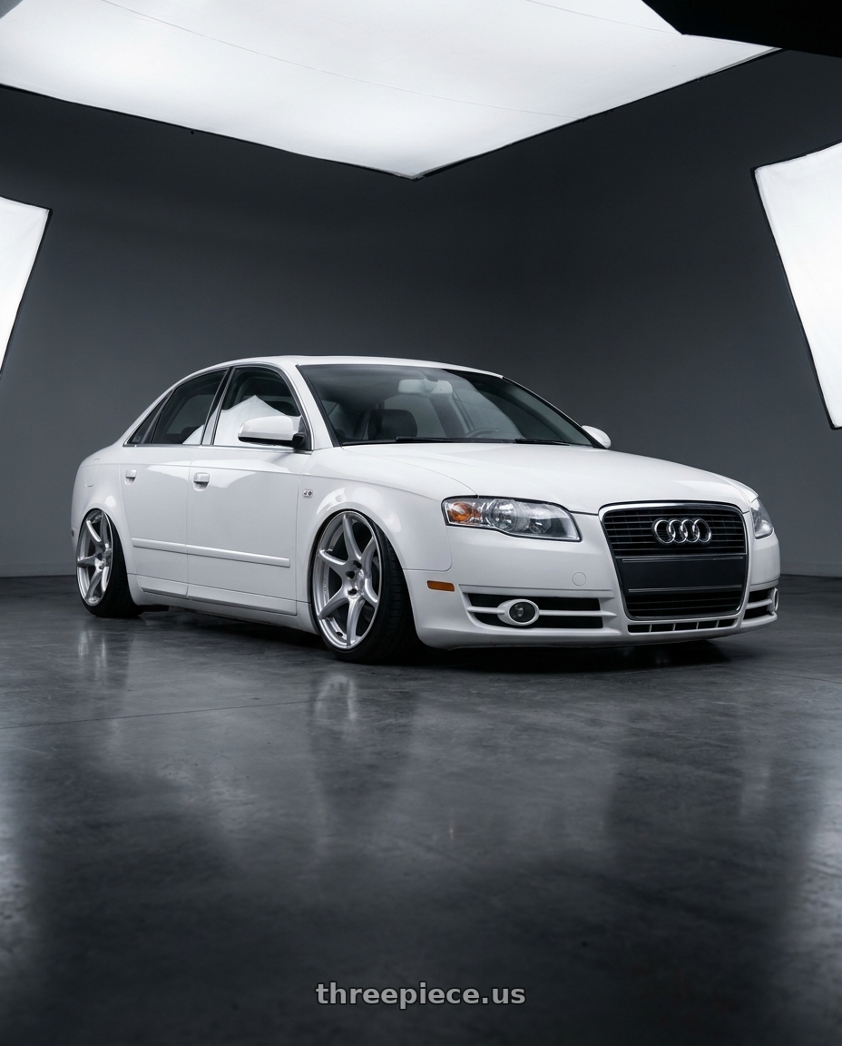 2010 Audi A4 B7 with Kansei K11S Tandem 5X112 19x10.5 22 Hyper Silver wheels
