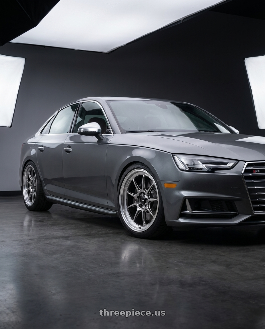 2023 Audi S4 B9 with Konig Countergram 5x112 19x11+40 Hyper Chrome / Machined Lip wheels