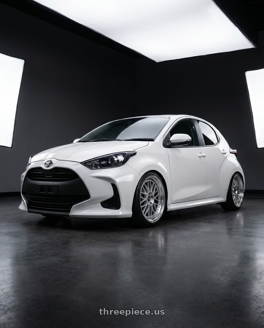 2021 Toyota Yaris with Work Vs-Xx 5x100 18x8.5+57 A Disk Light Grey Silver wheels