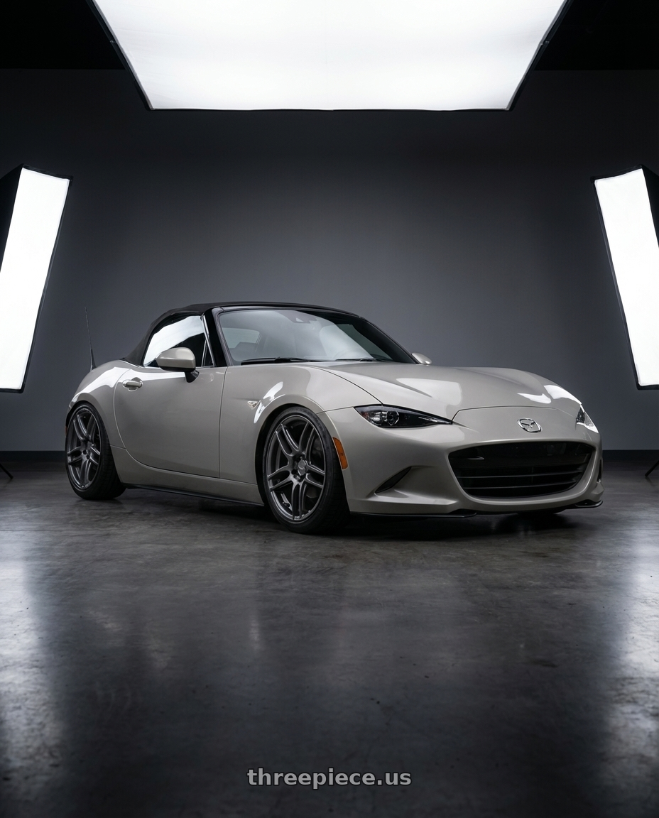 2021 Mazda MX-5 Miata ND with Niche 1PC M105 NR6 5X114.3/5X120 17X7.5 +45 MATTE GUN METAL wheels