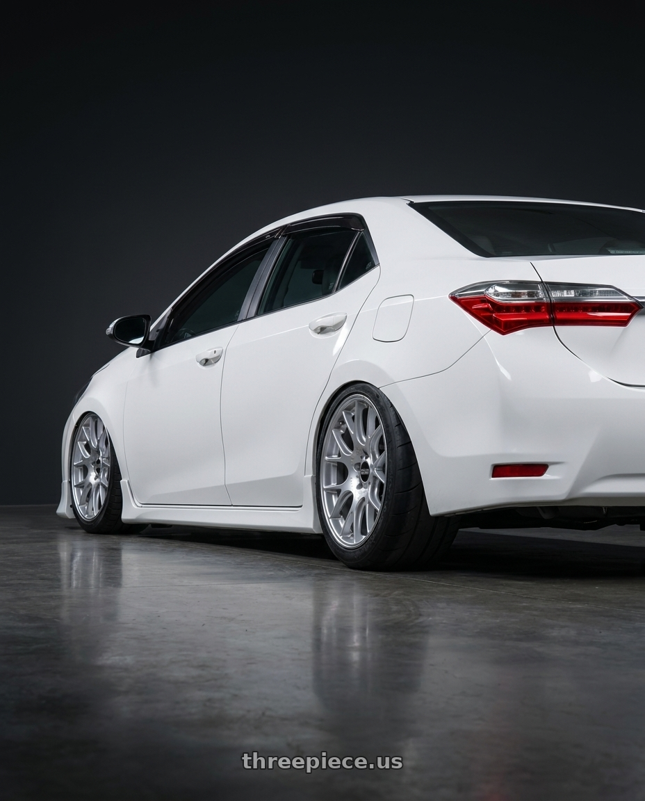 2016 Altis 白 with BBS CH-R 5x130 19x12 +45 Brilliant Silver Polished Rim Protector wheels rear three quarter view excessive tires