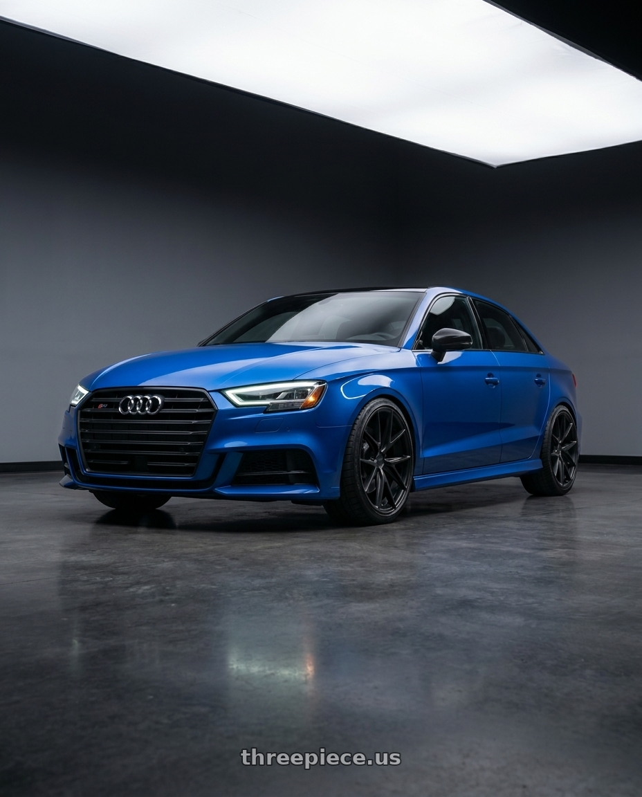 2019 Audi S3 8V with Niche 1PC M117 MISANO 5X112 18X9.5 +48 MATTE BLACK wheels