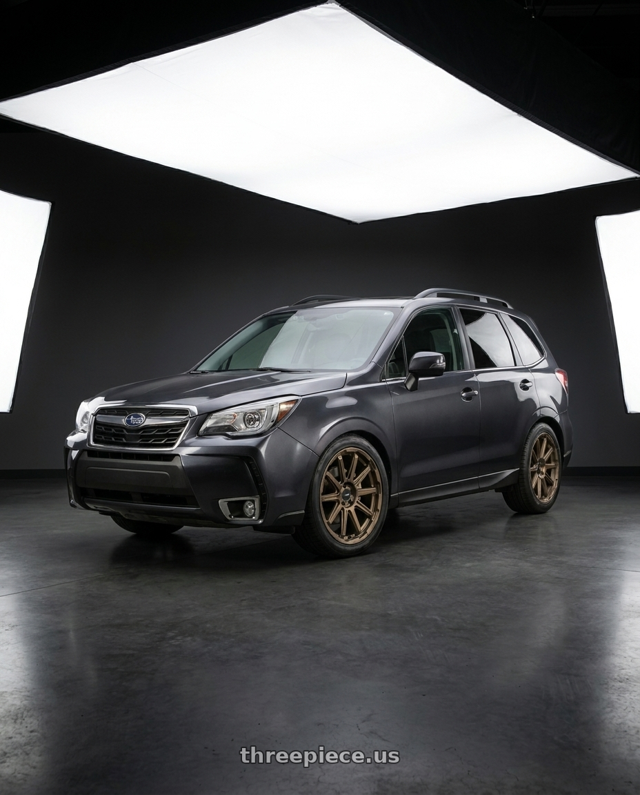 2017 Subaru Forester Xt Dark Metallic Grey with Enkei Adventurer 5x114.3 18x8+35 Matte Bronze wheels