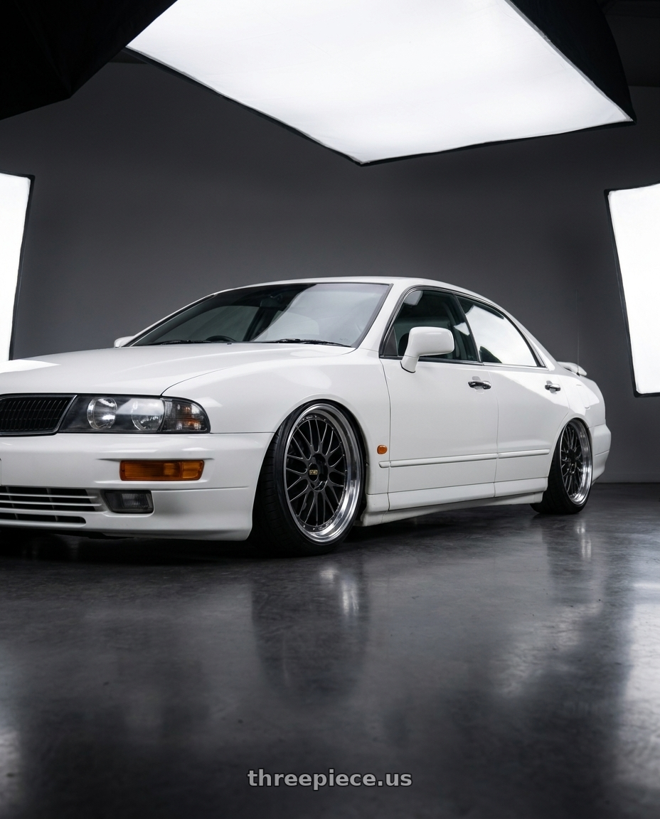 1998 Mitsubishi Magna Sports White with BBS LM 5x114.3 18x8.5+38 Diamond Black wheels