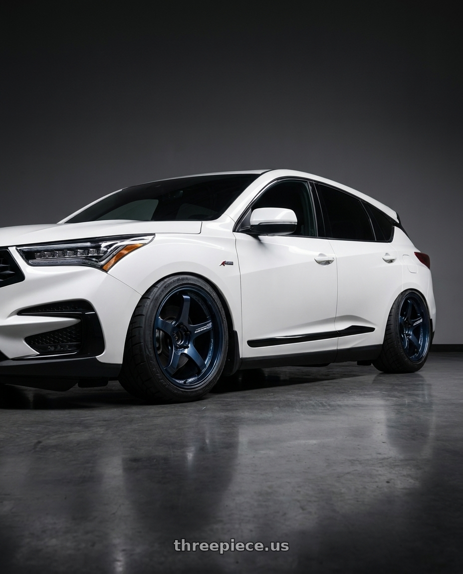 2020 Acura RDX ASpec White with Advan Racing GT PV 5x114.3 20x10.0 +35 RACING TITANIUM BLUE wheels