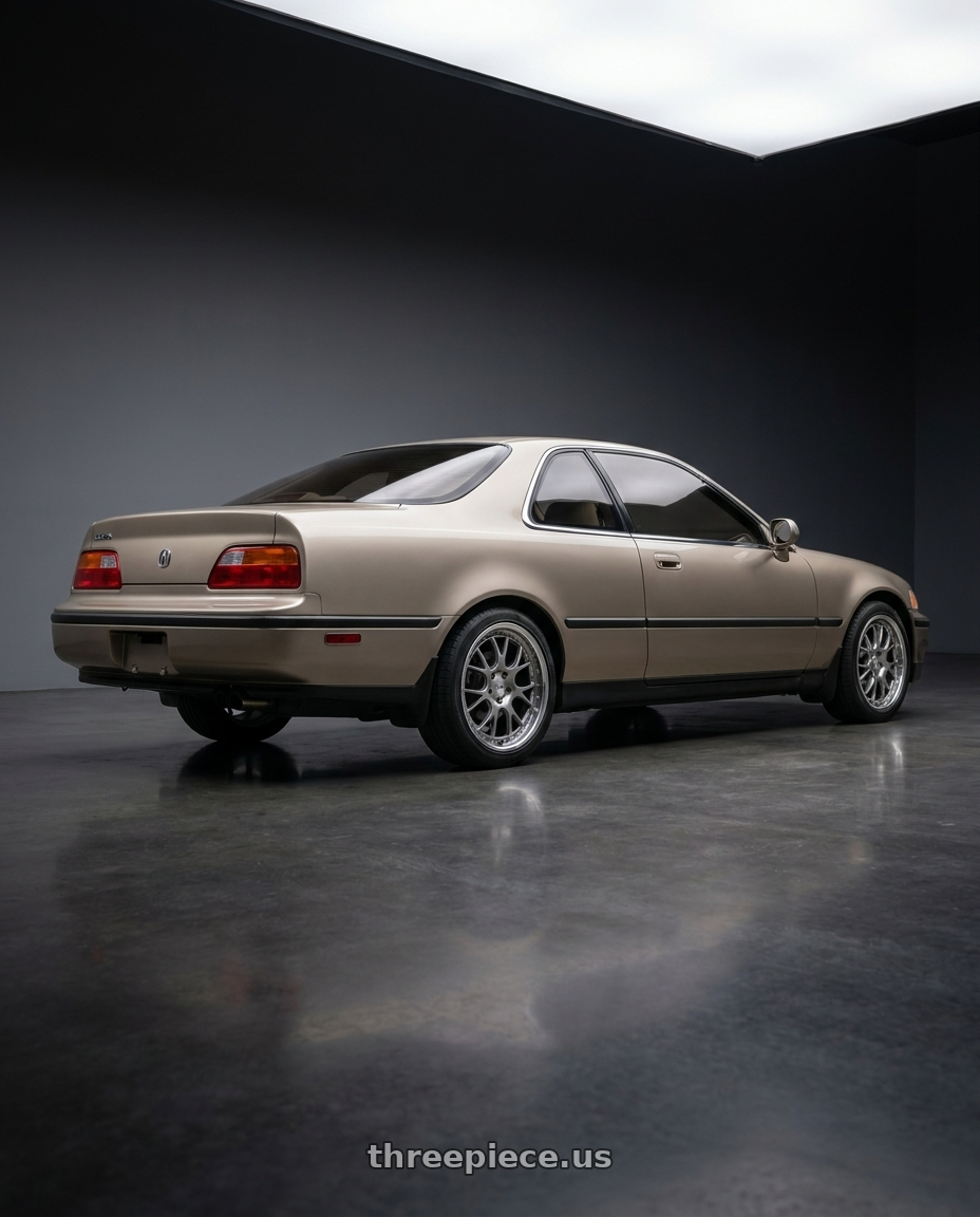 1991 Acura legend  with SSR Professor MS3R 5x114.3 17X7 37 SL Disk Titan Silver wheels rear three quarter view square tires