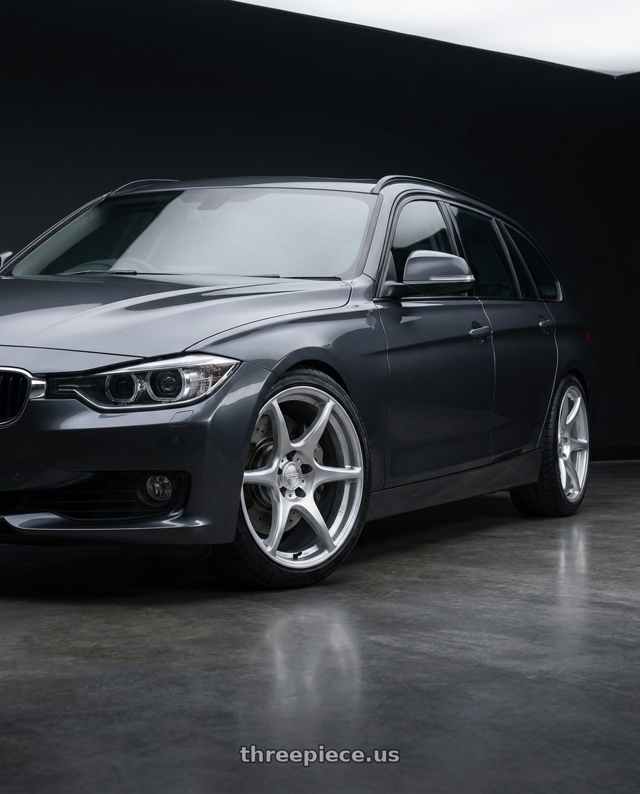 2016 BMW 3 Series F30 with Kansei K11S Tandem 5X120 19x9.5 22 Hyper Silver wheels