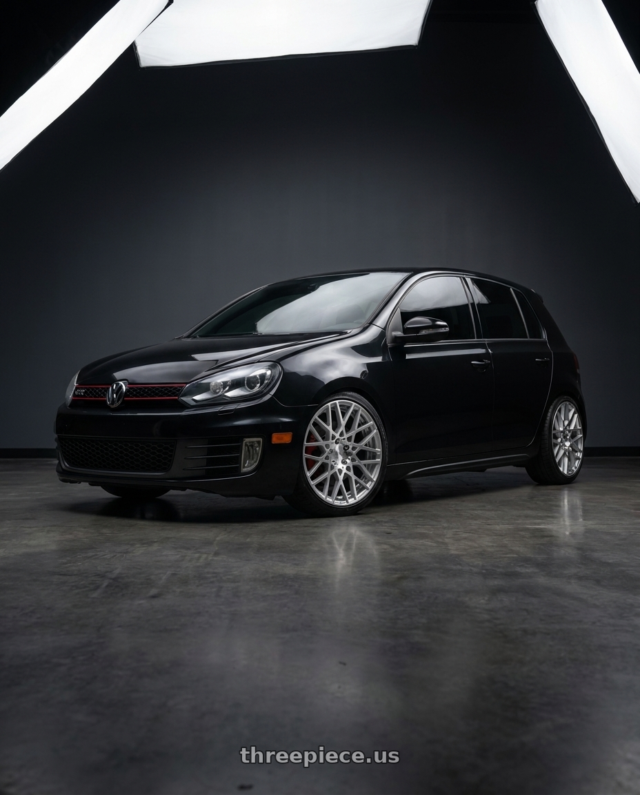 2013 VW gti with Rotiform 1PC R110 BLQ 5X112 19X8.5 +45 GLOSS SILVER MACHINED wheels