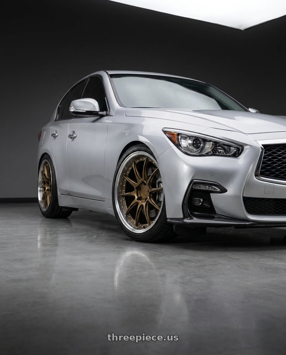 2019 Infiniti Q50 with Aodhan DS07 5x114.3 19x9.5+15 Bronze w/Machined Lip wheels