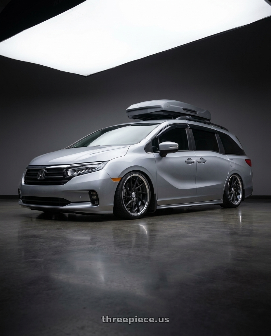 2024 Honda Odyssey with Work Gnosis Cvs 5x120 20x8.5+45 O Disk Matte Black wheels