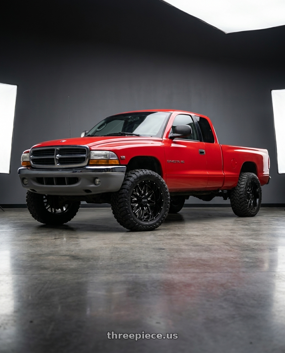 1997 dodge dakota with MASSIV OFF-ROAD OR1 6X135/6X139.7 20x10 -24 BLACK AND MILLED wheels