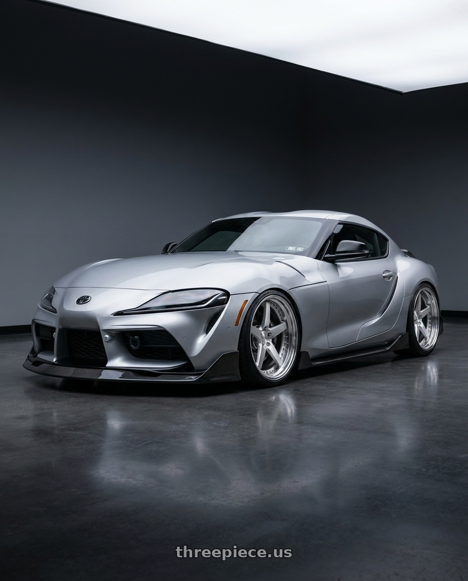 2020 gr supra premium with Work Gnosis Gr203 5x112 20x10.5+38 O Disk Brush Silver Clear wheels