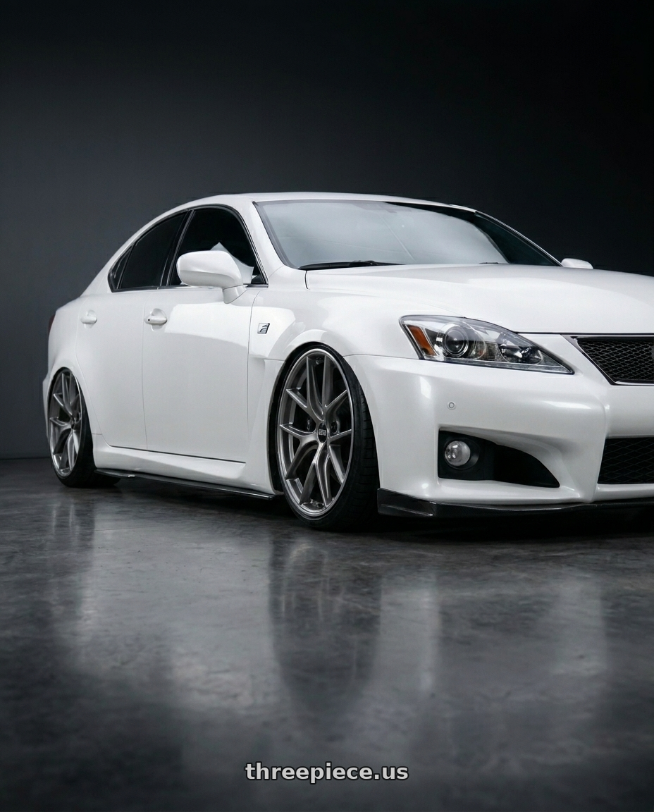 2011 Lexus IS-F with BBS CI-R 5x114.3 20x8.5 +40 Platinum Silver Polished Rim Protector wheels