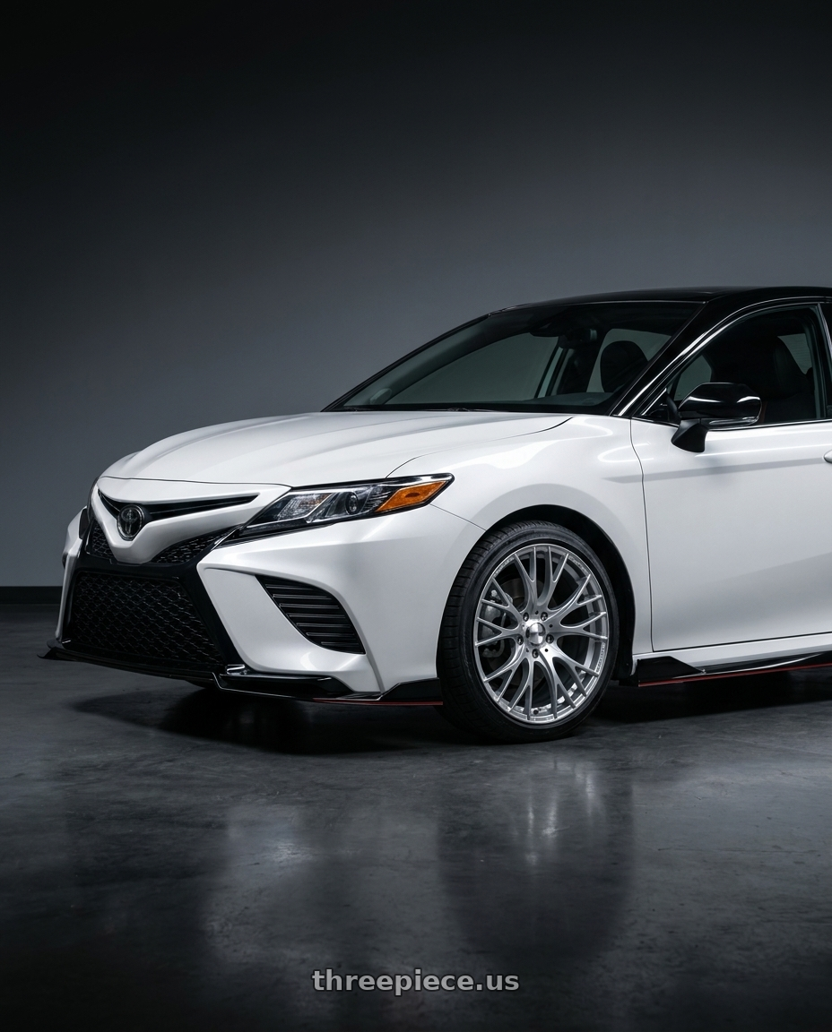 2021 Toyota Camry trd with WedsSport SA-20R 5x114.3 19x8.5+45 VI Silver wheels
