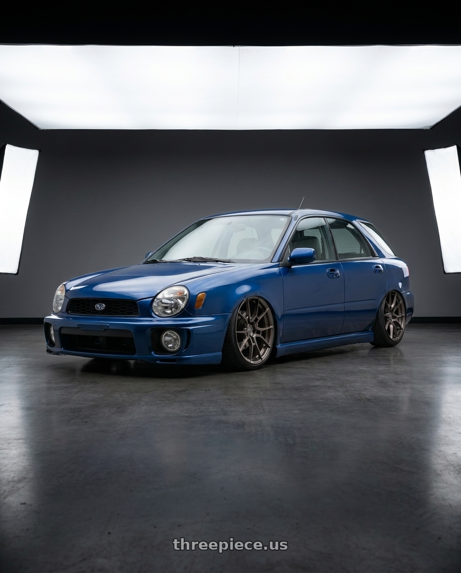 2000 Subaru casablanca blue with Niche Mono T111 KANAN 5X120 20X11 +45 BRUSHED CANDY SMOKE wheels