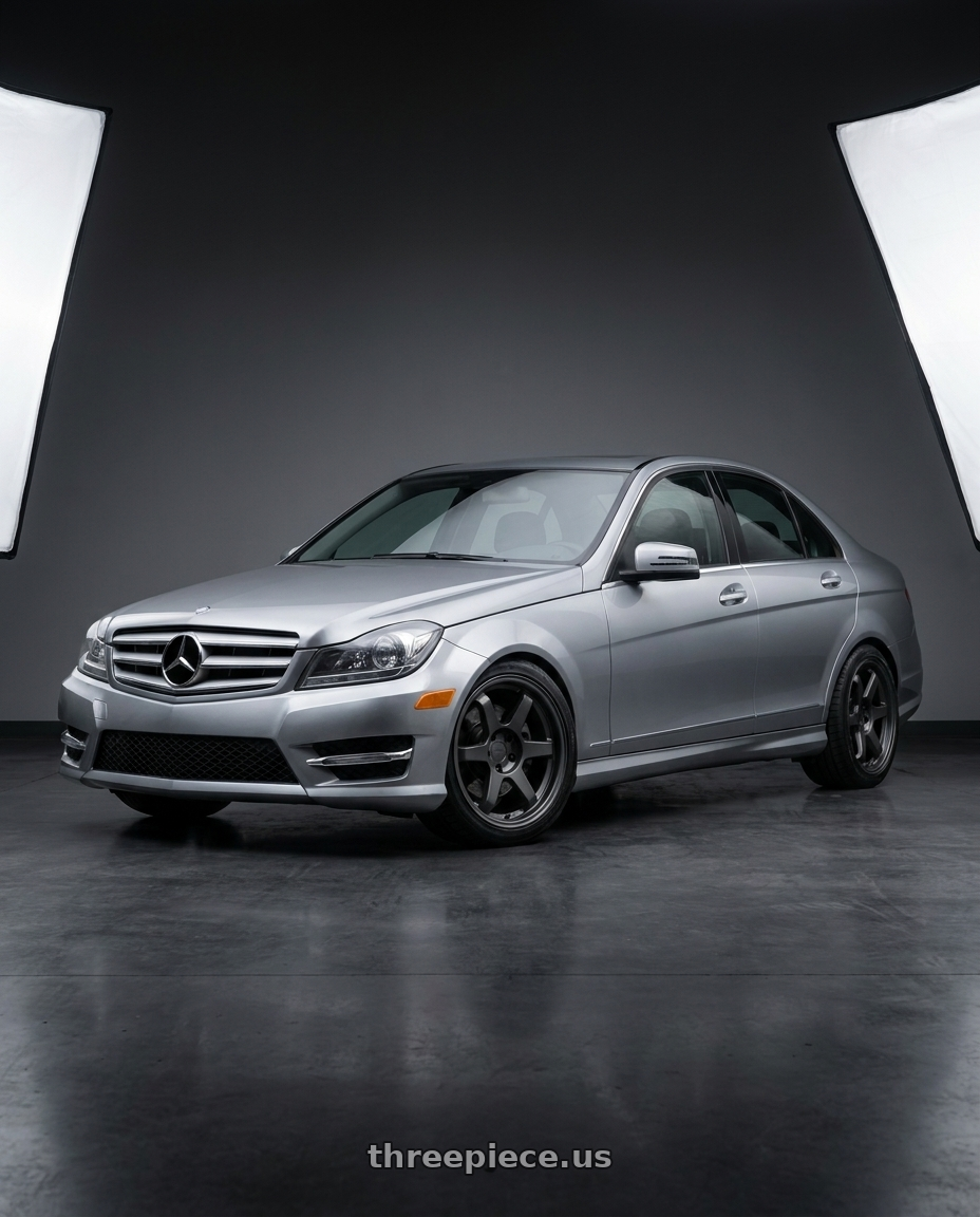 2012 Benz C250 with 9six9 SIX-1 5x120 18X10 +35 Carbon Gray wheels