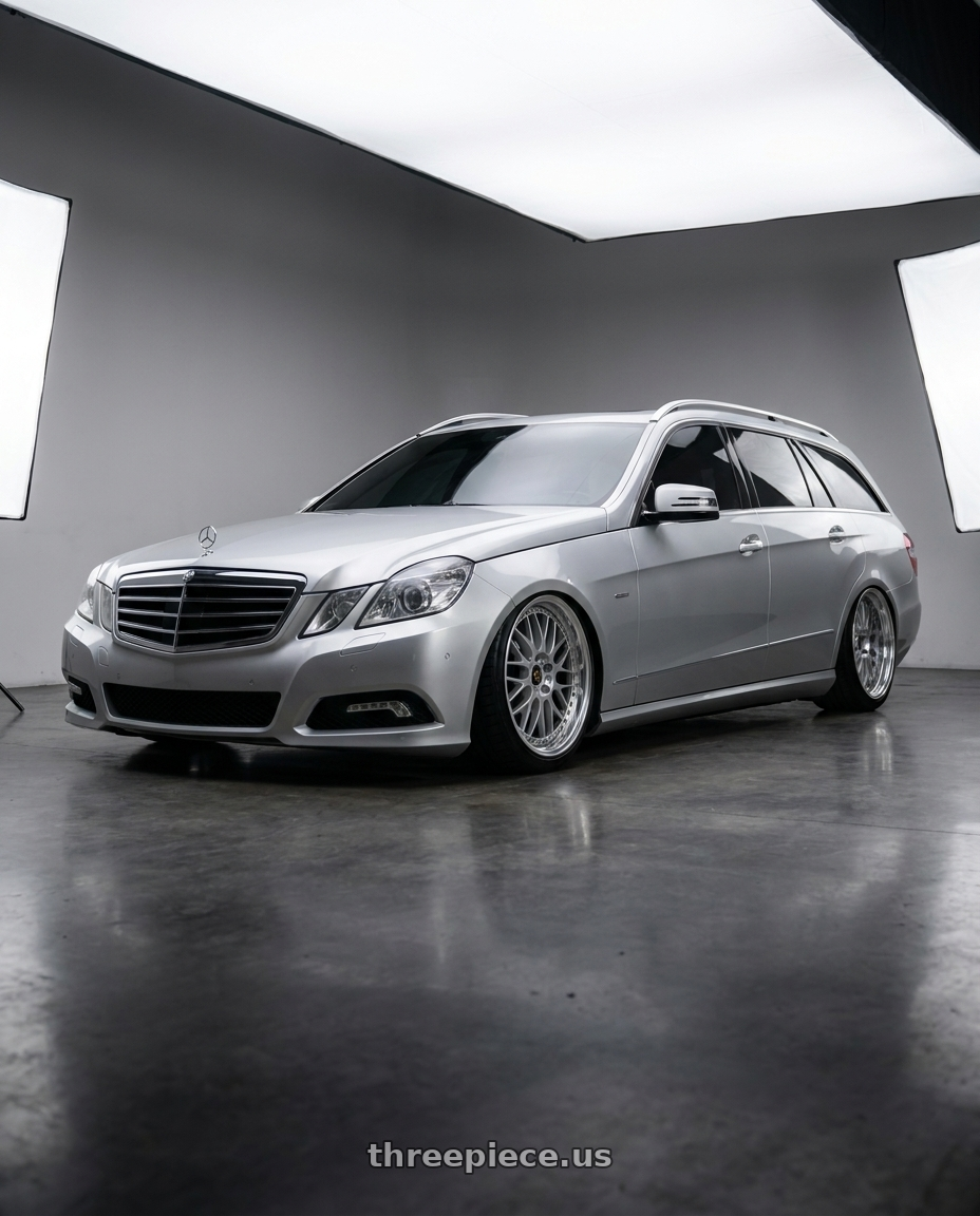 2010 Benz s212 with Work Vs-Xx 5x100 18x9.5+32 A Disk Light Grey Silver wheels