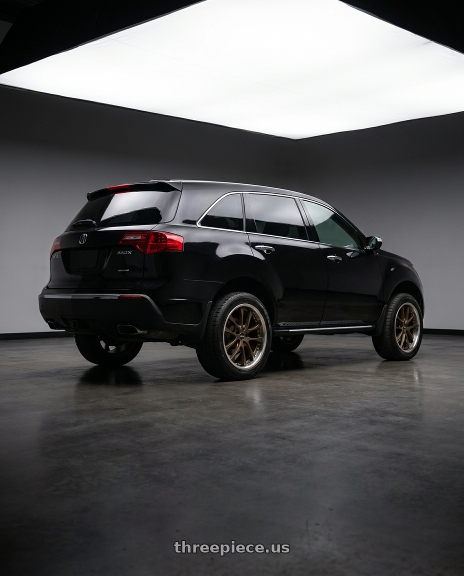 2012 acura mdx with ARC AR5 5x114.3 18x9.5  +30 Bronze wheels rear three quarter view square tires
