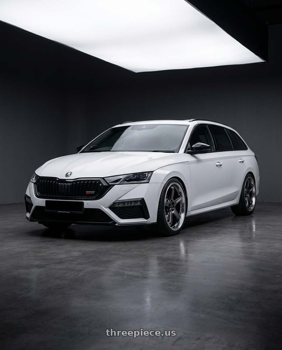 2023 skoda Octavia combi rs with Advan Racing GT BEYOND 5x112 19x8.5 +45 MACHINING & HYPER PLATINUM BLACK wheels