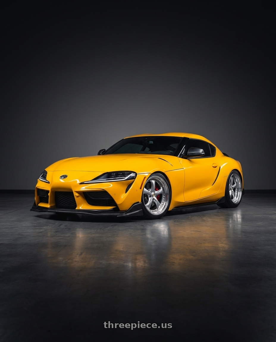 2021 Toyota GR Supra with Work Wheels VS-KF 5x112 20x10.5+40 Light Grey Silver O Disk STEP RIM wheels