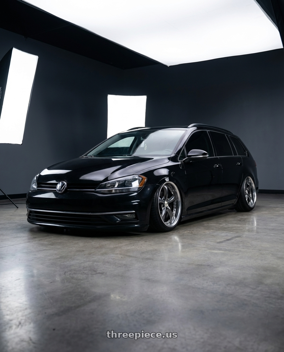 2018 Volkswagen Sportwagen with Work Wheels VS-KF 5X114.3 19x9.5+21 Brilliant Silver Black A Disk FULL REVERSE wheels