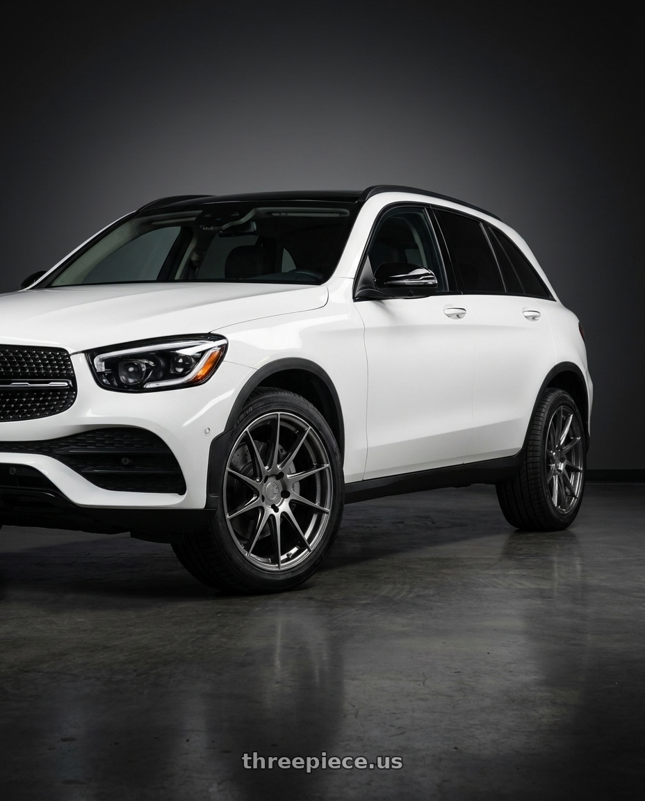 2022 Mercedes Glc300 with Aodhan AH09 5x108 18x8.5 +35 Hyper Black wheels