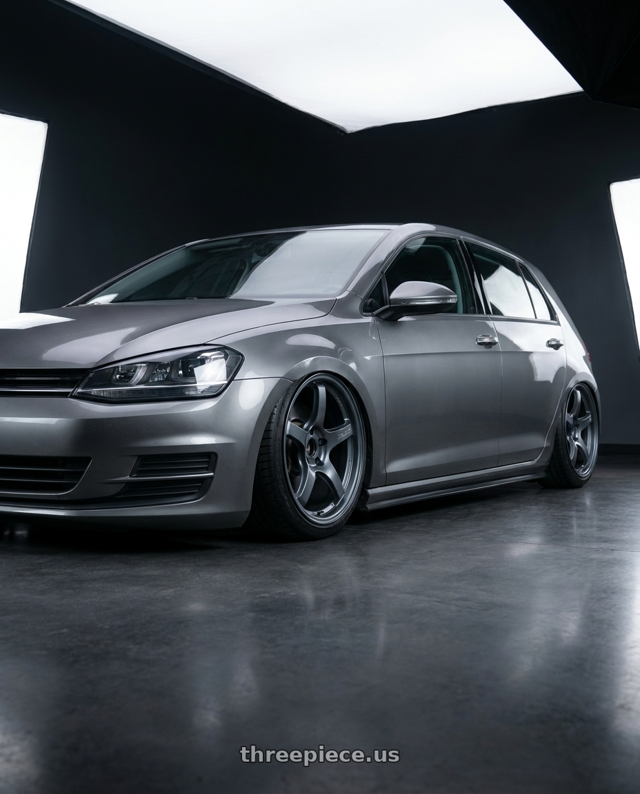 2019 Volkswagen GTI MK7 with Gram Lights 57CR 5x112 19x9.5+25 Gunblue II wheels
