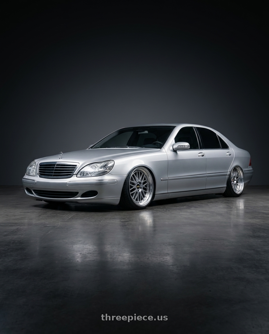2003 Mercedes W220 with BBS LM 5x120 20x10.0+20 Diamond Silver wheels