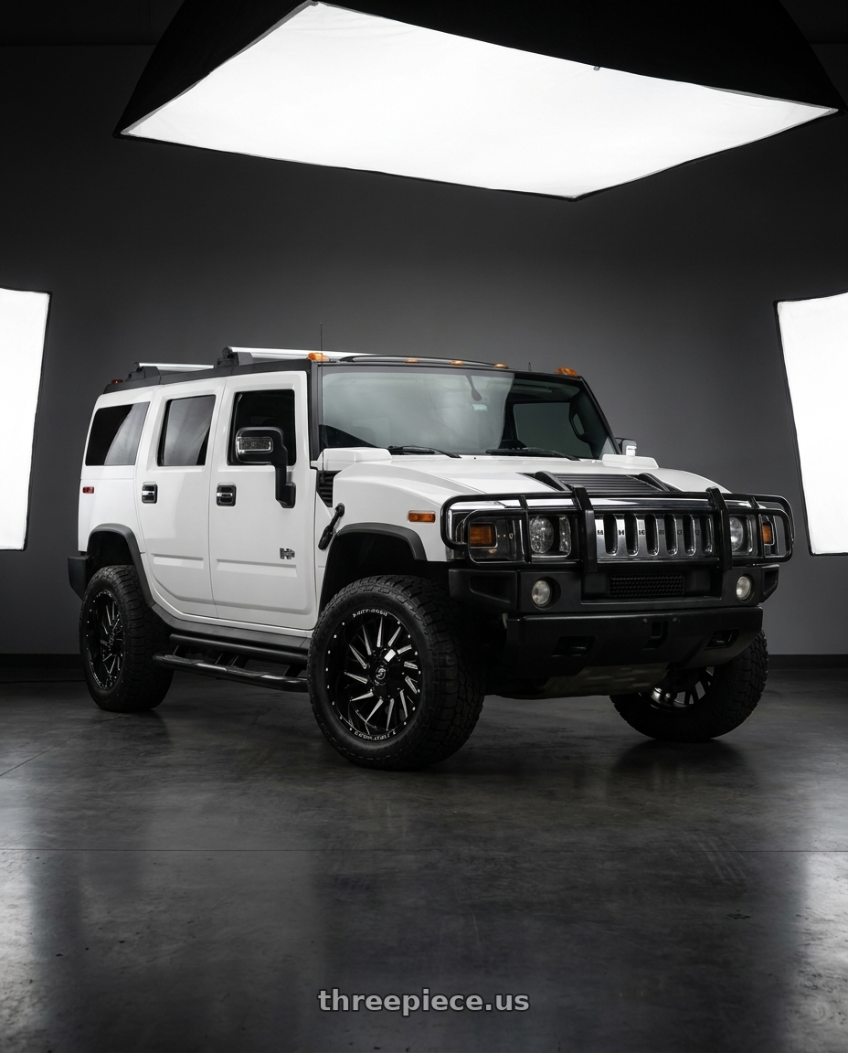 2004 Hummer H2 with XF Off-Road XF-226 8x165.1/8x170 20x9 +12 Gloss Black & Milled wheels