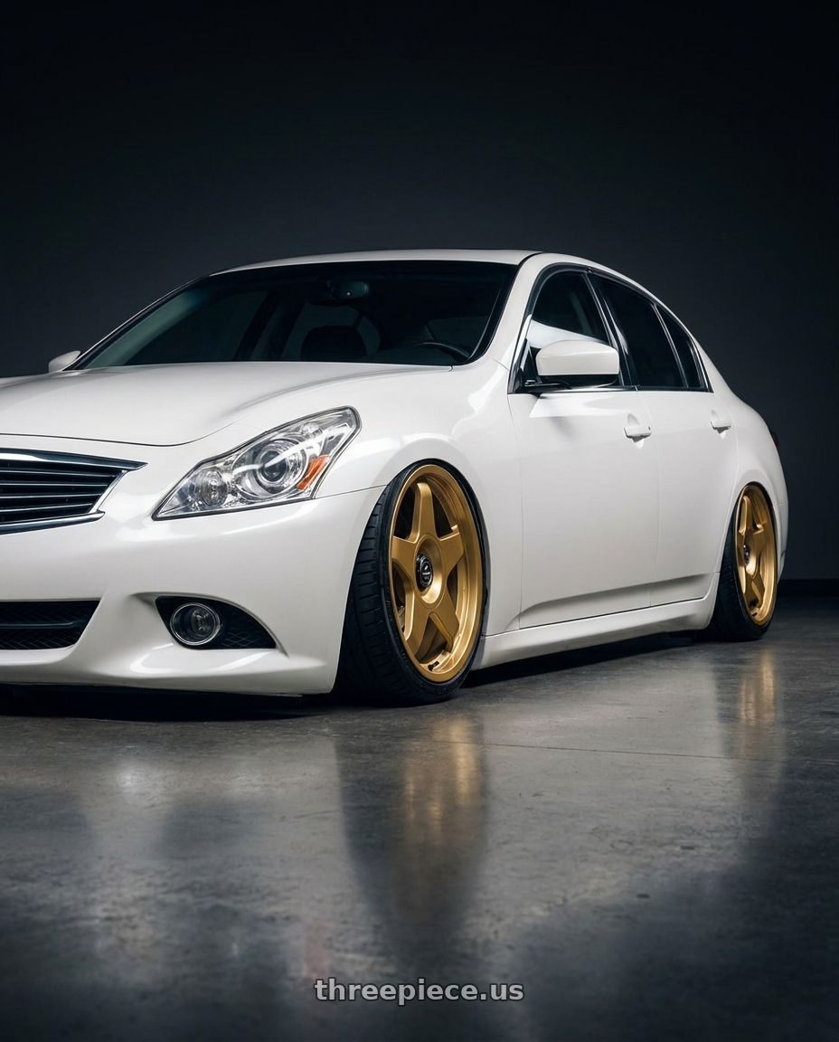 2012 Infiniti G37 with fifteen52 CHICANE 5x114.3 / 5x120 19x8.5 +35 GOLD (GLOSS GOLD) wheels