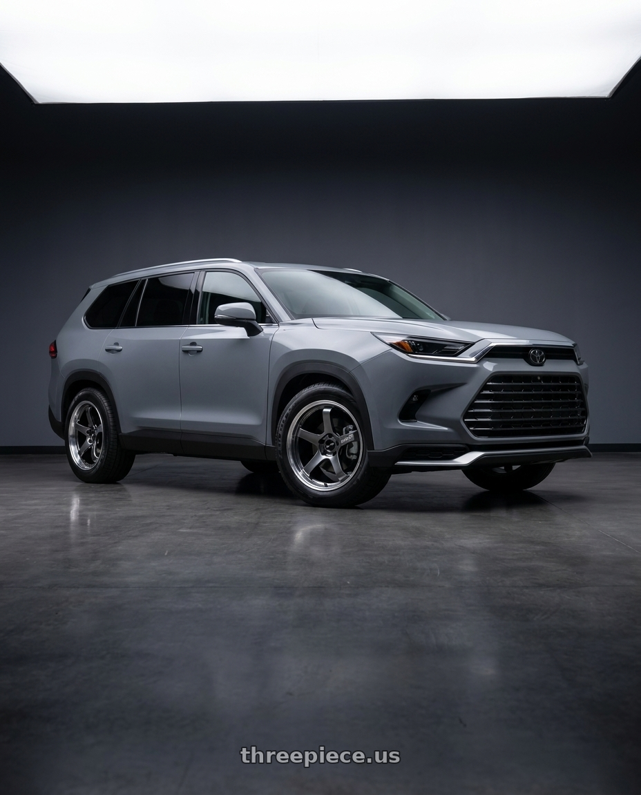 2026 Toyota grand Highlander max with Advan Racing GT BEYOND 5x120 18x10.5 +34 MACHINING & HYPER PLATINUM BLACK wheels
