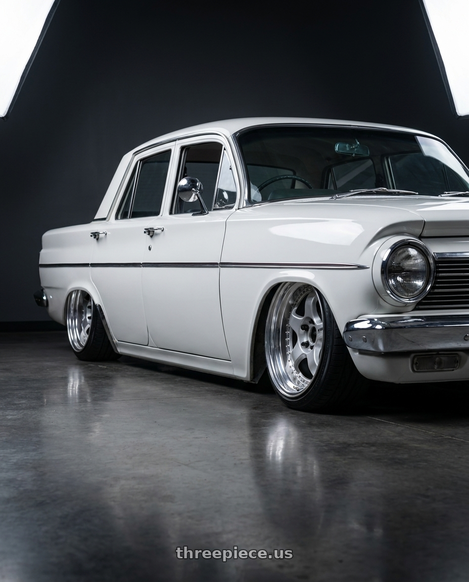 1963 Holden EH Special with Work Meister S1 3P 5x100 18x13-28 A Disk Silver wheels
