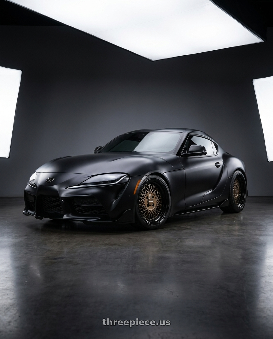 2022 A90 toyota with Klutch SL1 4x100 16x8  +20 Bronze Black Lip wheels