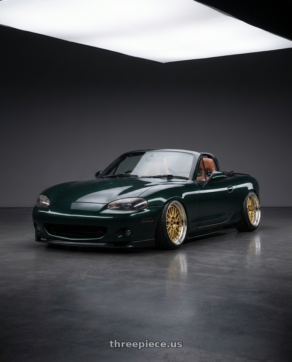 2000 Mazda Miata with BBS LM 5x114.3 17x7.5+38 Gold wheels